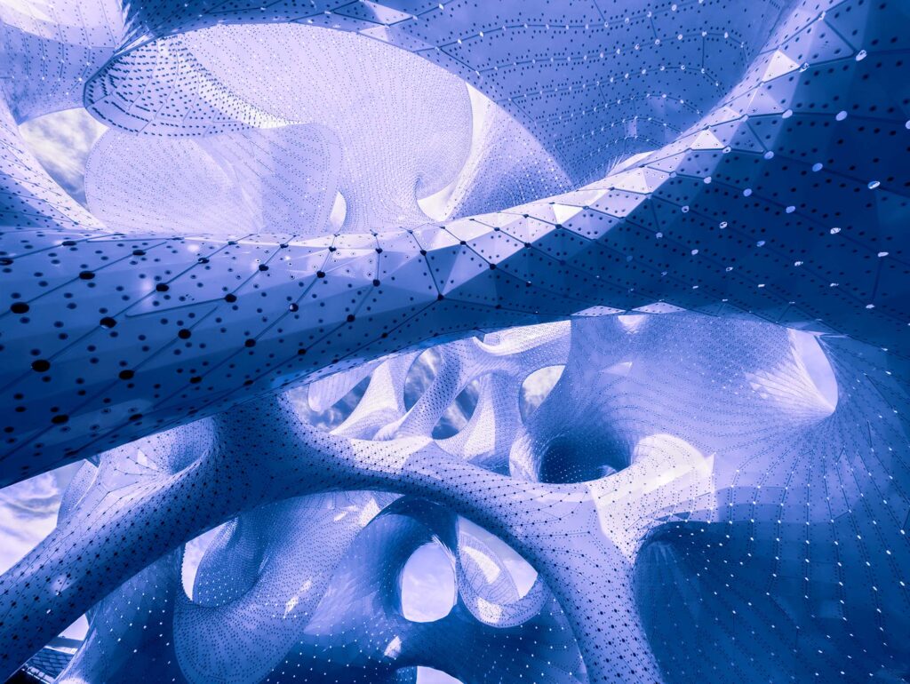 Cosmography is a photographic series inspired by MARC FORNES / THEVERYMANY's 'The Orb.' It visually bridges the macrocosm of the universe with the microcosm of the mind, revealing the shared, intricate patterns that define both external reality and internal consciousness.